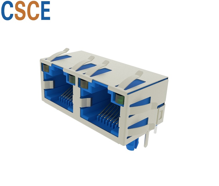56S LED 1*2 8P8C EMI D type