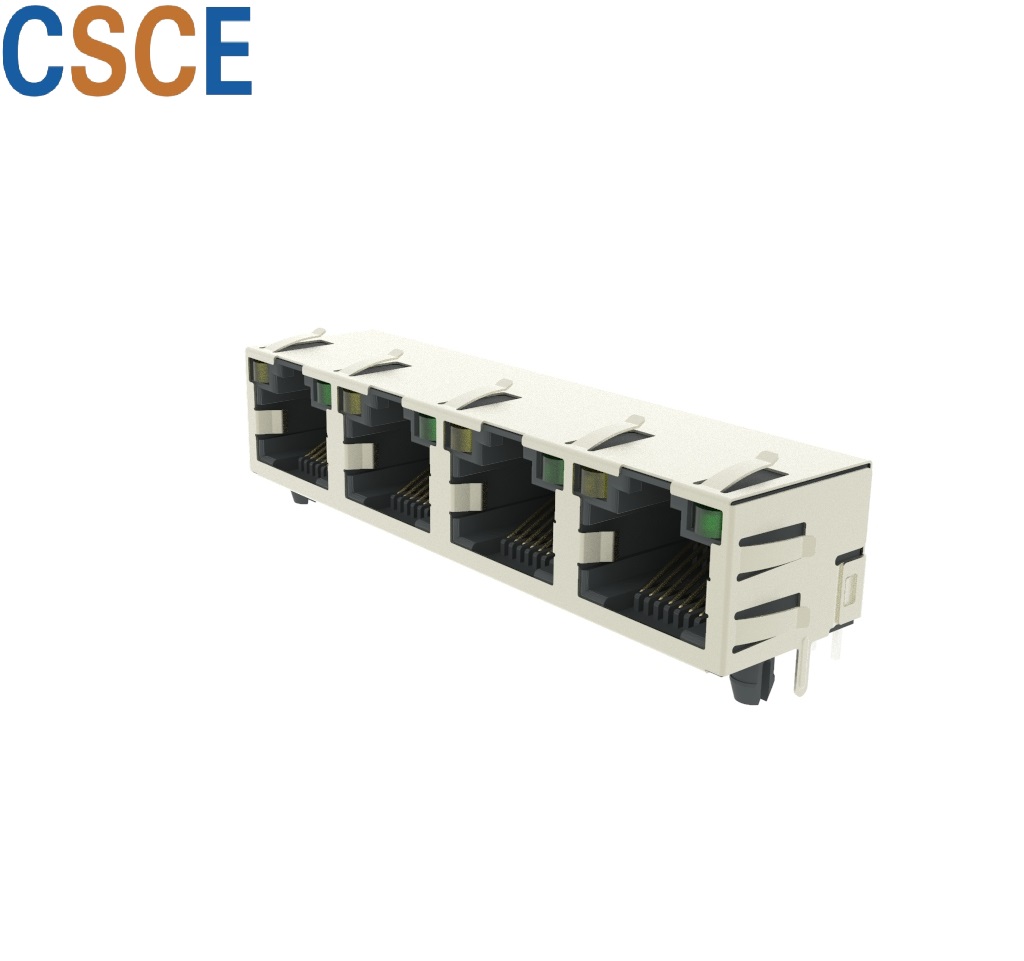 56S LED 1*4 8P8C EMI D type