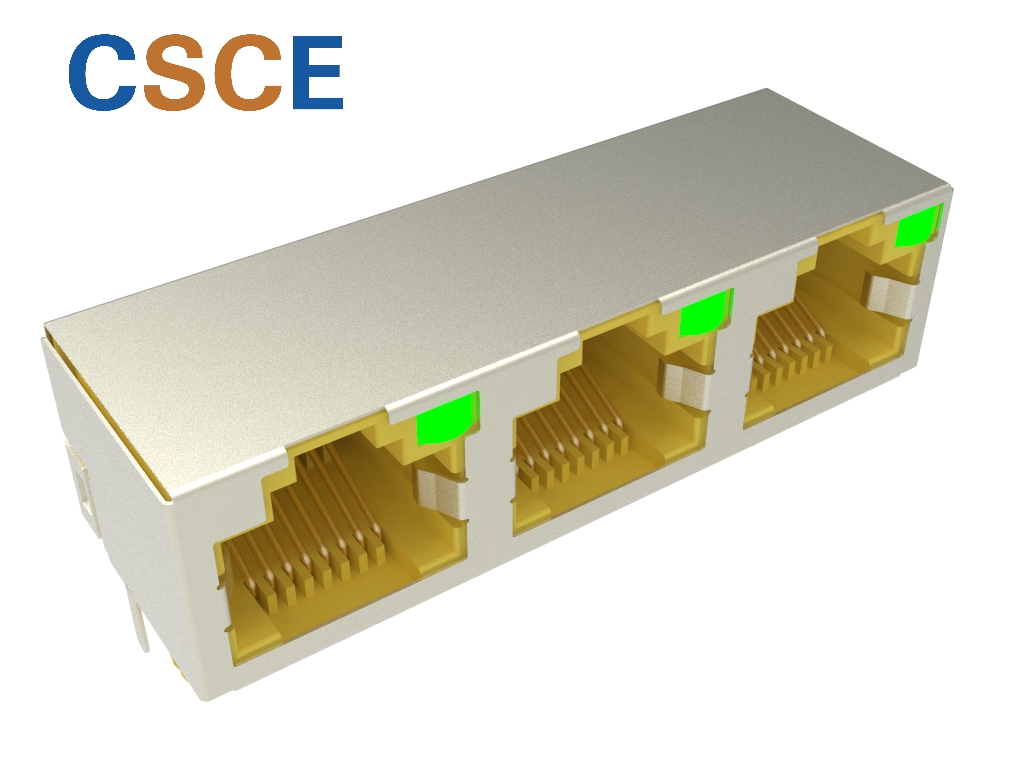 56S LED, 1×3, 8P8C, Type‑D (Left blank, 