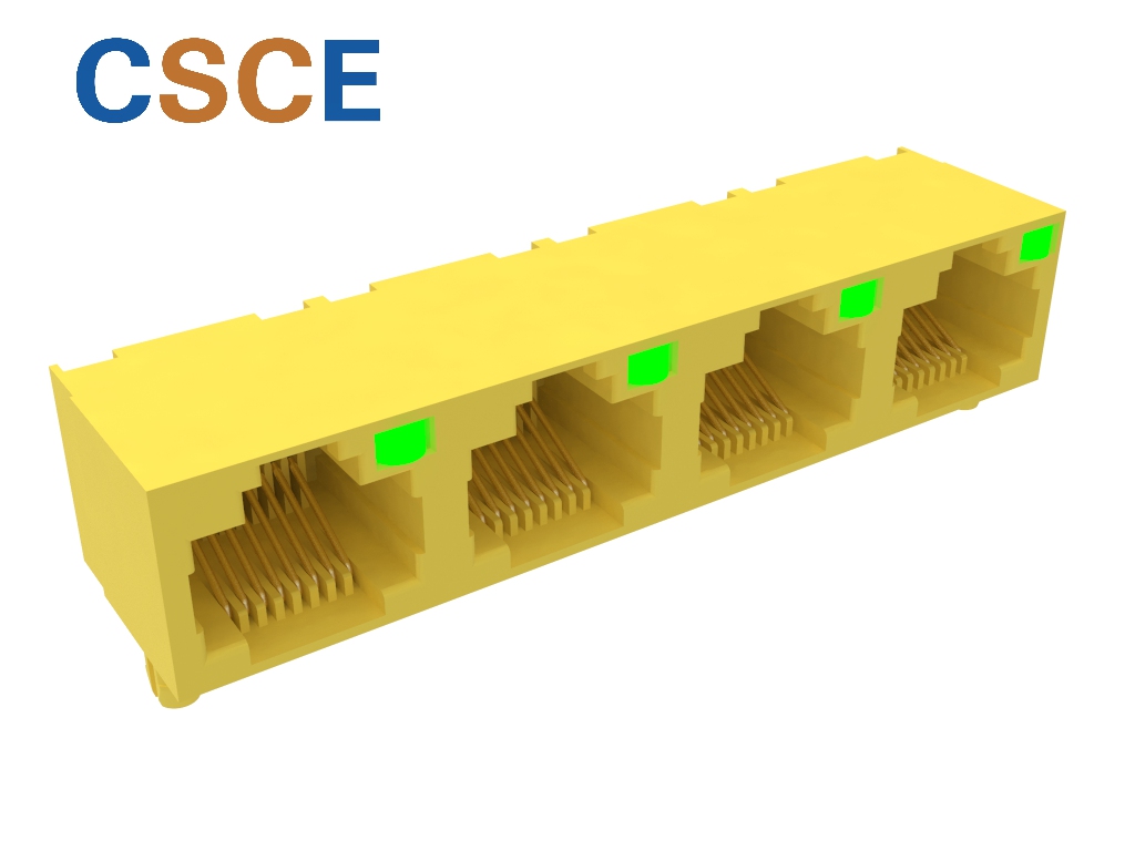 56 LED 1×4 8P8C Type‑D (Right single‑sid