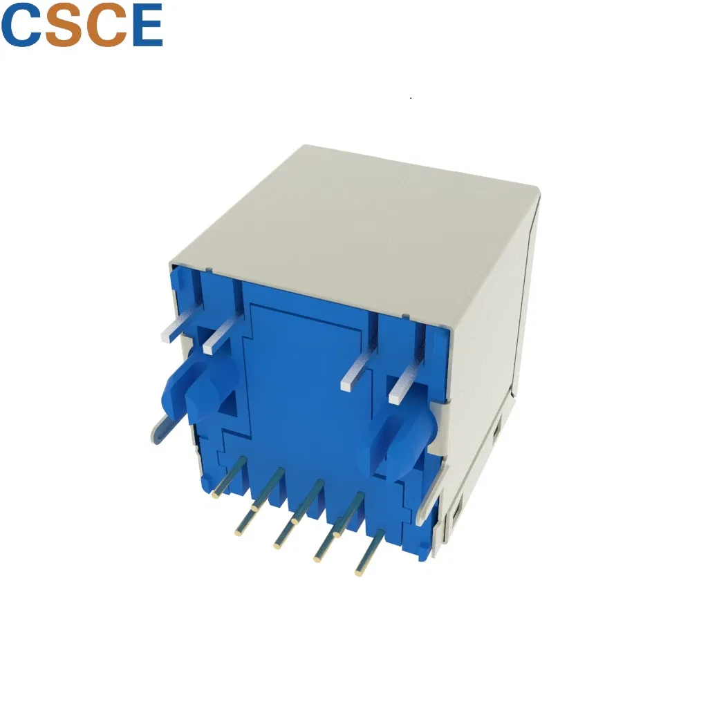 Top Entry Single Port RJ45 Jack with LED