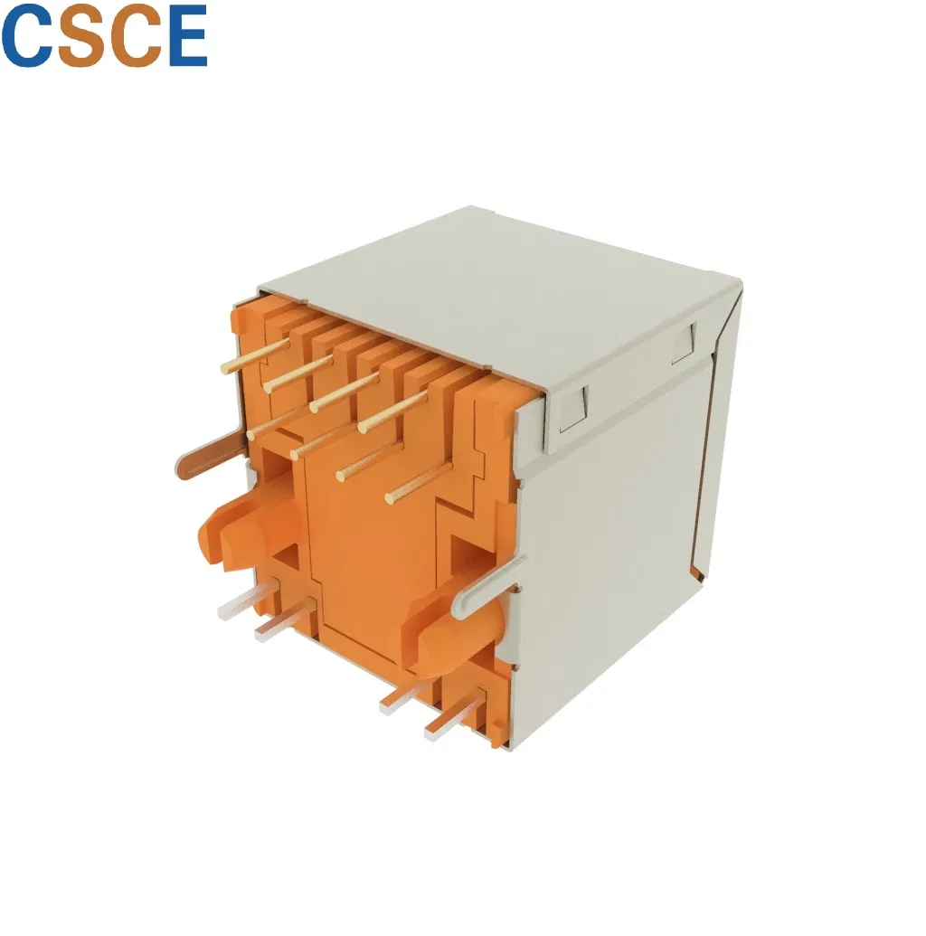 Top Entry Single Port RJ45 Jack with LED
