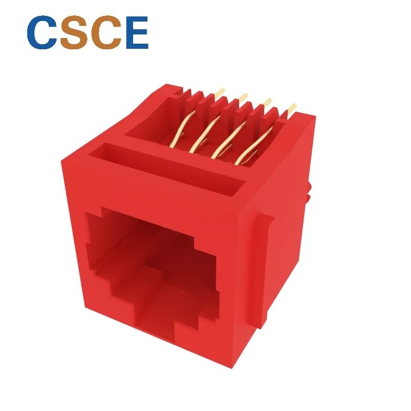 Top Entry 8p8c Single Port RJ45 PCB Connector with UL Certificate