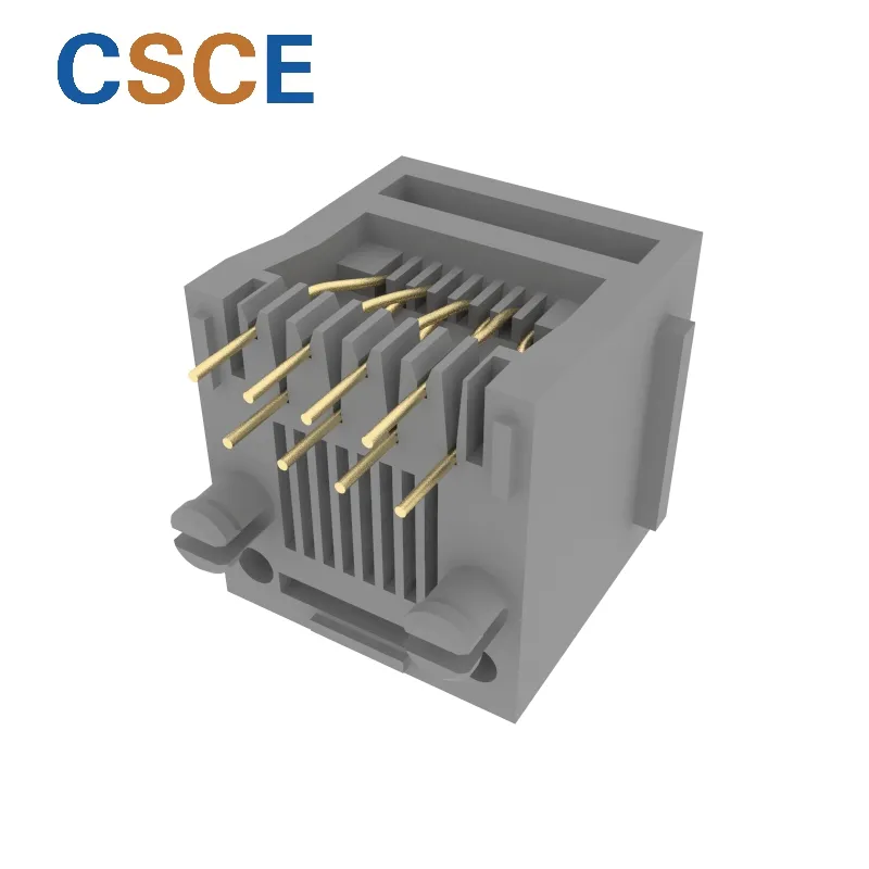 Top Entry 8p8c Single Port RJ45 PCB Connector with UL Certificate