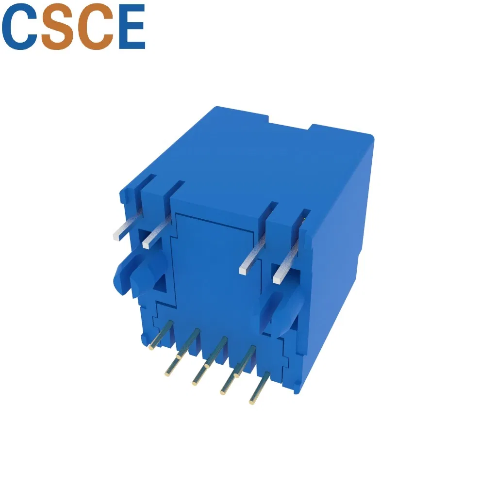 180 Degree 1X1 Port RJ45 Modular PCB Jack, Top Entry 8p RJ45 PCB Connector with LED