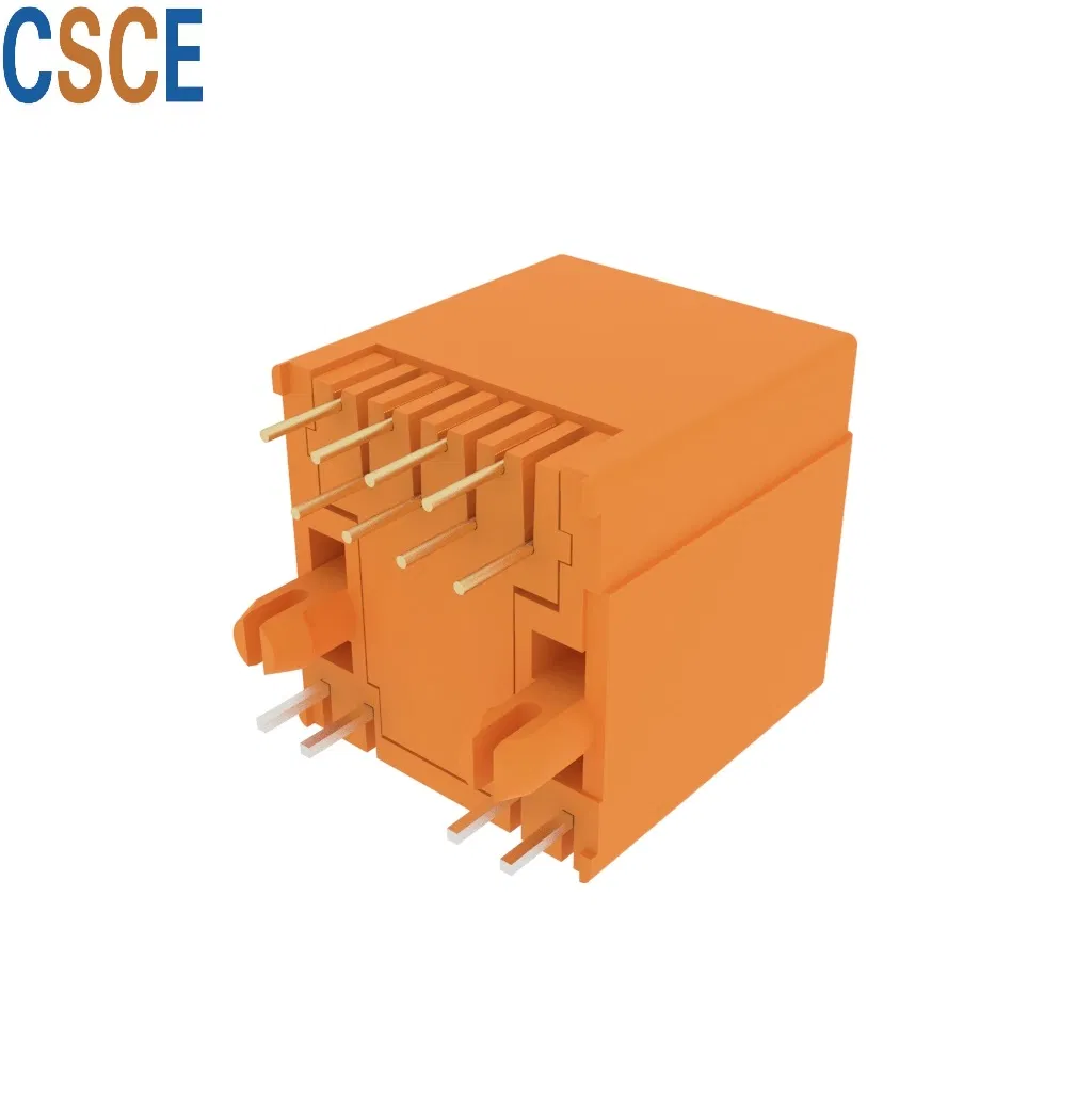 180 Degree 1X1 Port RJ45 Modular PCB Jack, Top Entry 8p RJ45 PCB Connector with LED