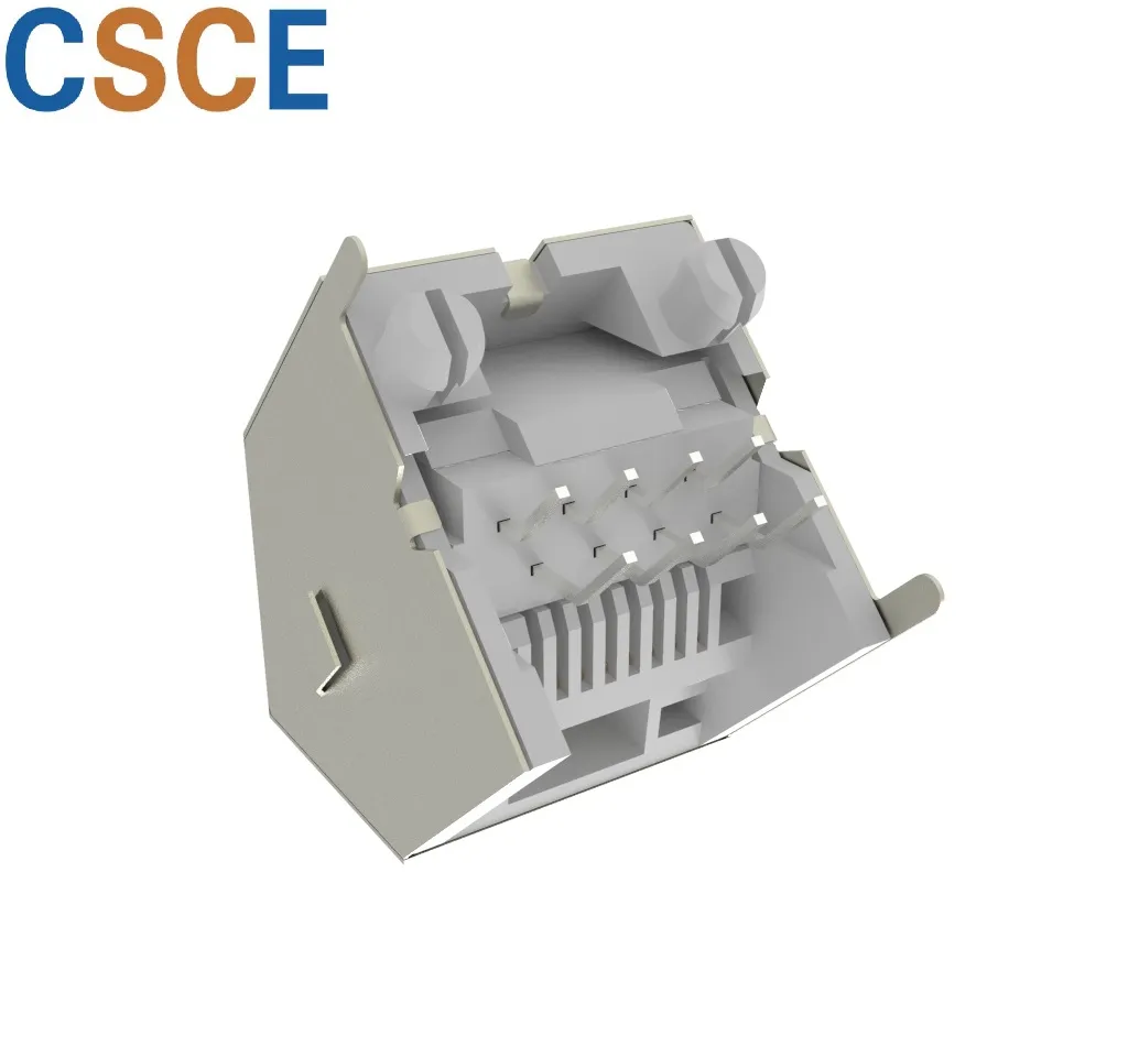 Shield Type 1 Port 8p RJ45 PCB Connector Socket with 45 Degree