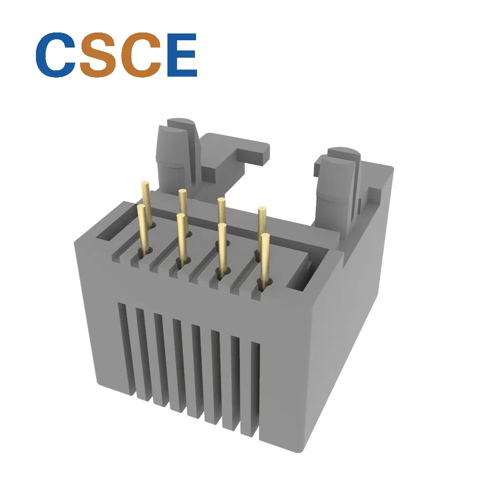 Unshield Side Entry Tab Down 8p RJ45 PCB Connector Socket(pic3) Unshield Side Entry Tab Down 8p RJ45 PCB Connector Socket