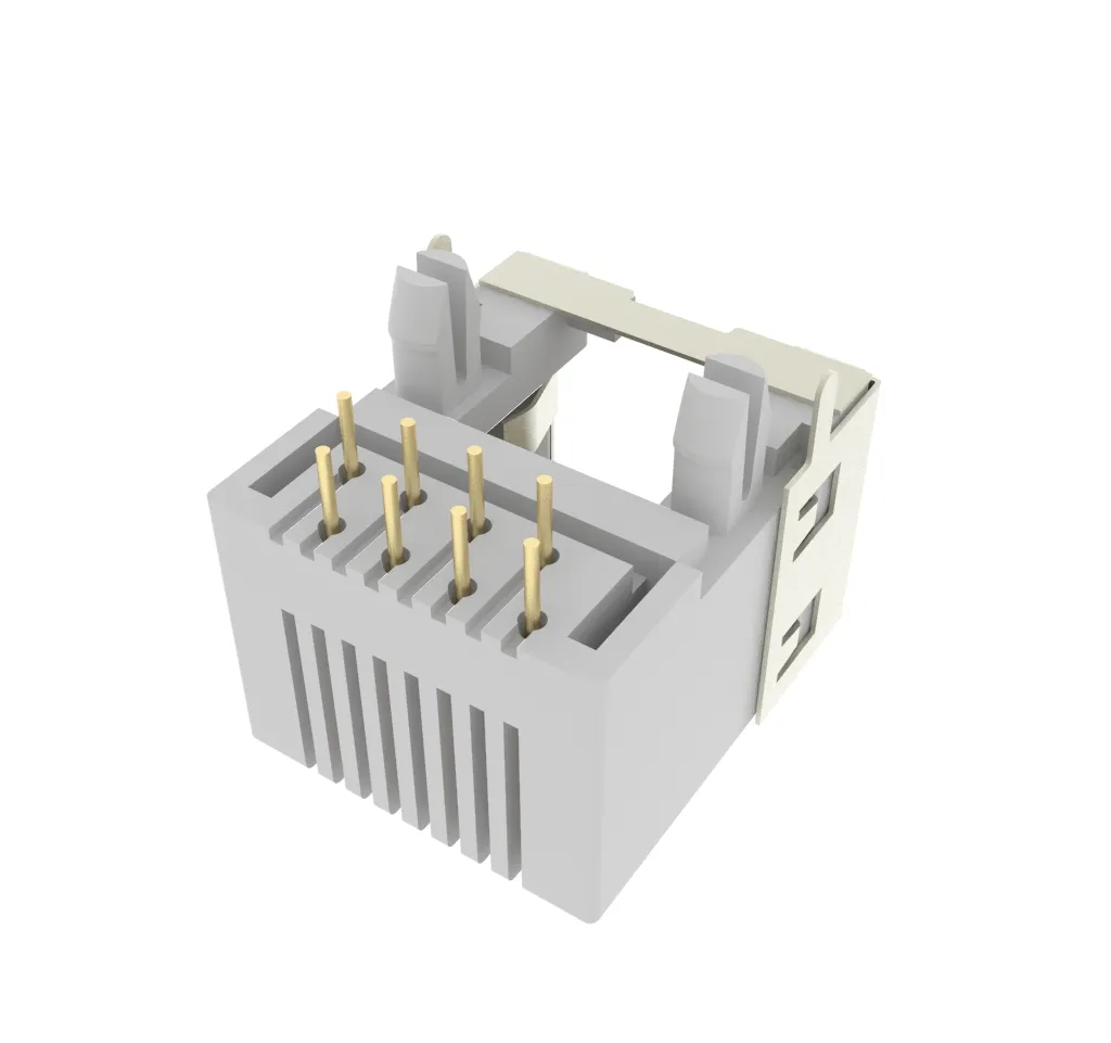 Side Entry Tab Down 8p RJ45 Modular PCB Jack with Half Shield(pic3) Side Entry Tab Down 8p RJ45 Modular PCB Jack with Half Shield