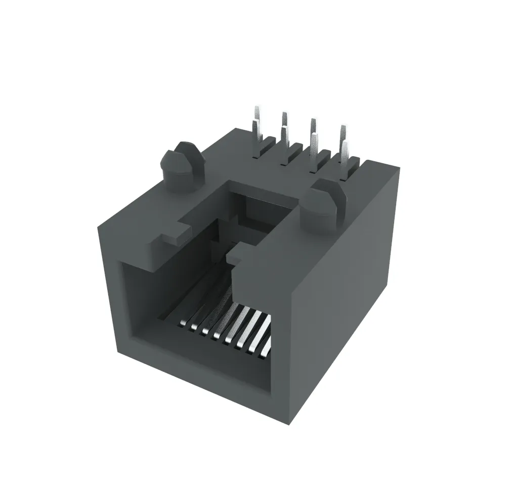 Side Entry Single Port RJ45 Modular PCB Jack with Flat Pin(pic3) Side Entry Single Port RJ45 Modular PCB Jack with Flat Pin