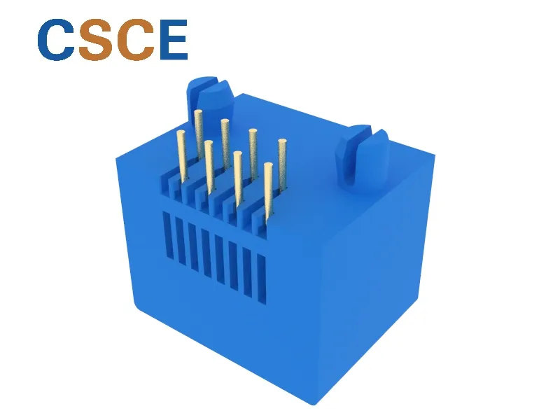 Unshield Tab up 8p RJ45 PCB Connector Socket with Low Profile, Side Entry 8p Modular PCB Jack Connector with Round Pin