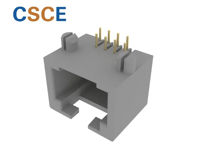Unshield Side Entry Tab up 8p RJ45 PCB Connector Modular PCB Jack
