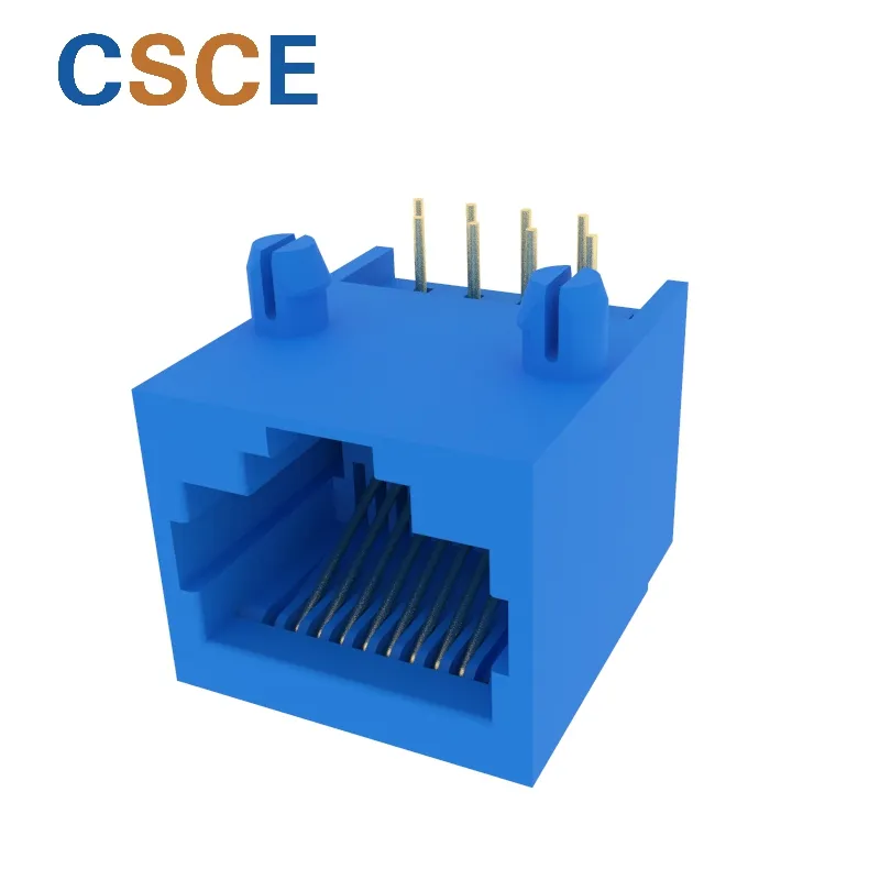 Unshield Side Entry Tab Down 8p RJ45 Modular PCB Jack